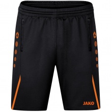 JAKO Trainingshose (Short) Challenge - Double-Stretch-Knit, Seitentaschen mit Reissverschluss - schwarz/orange Jungen